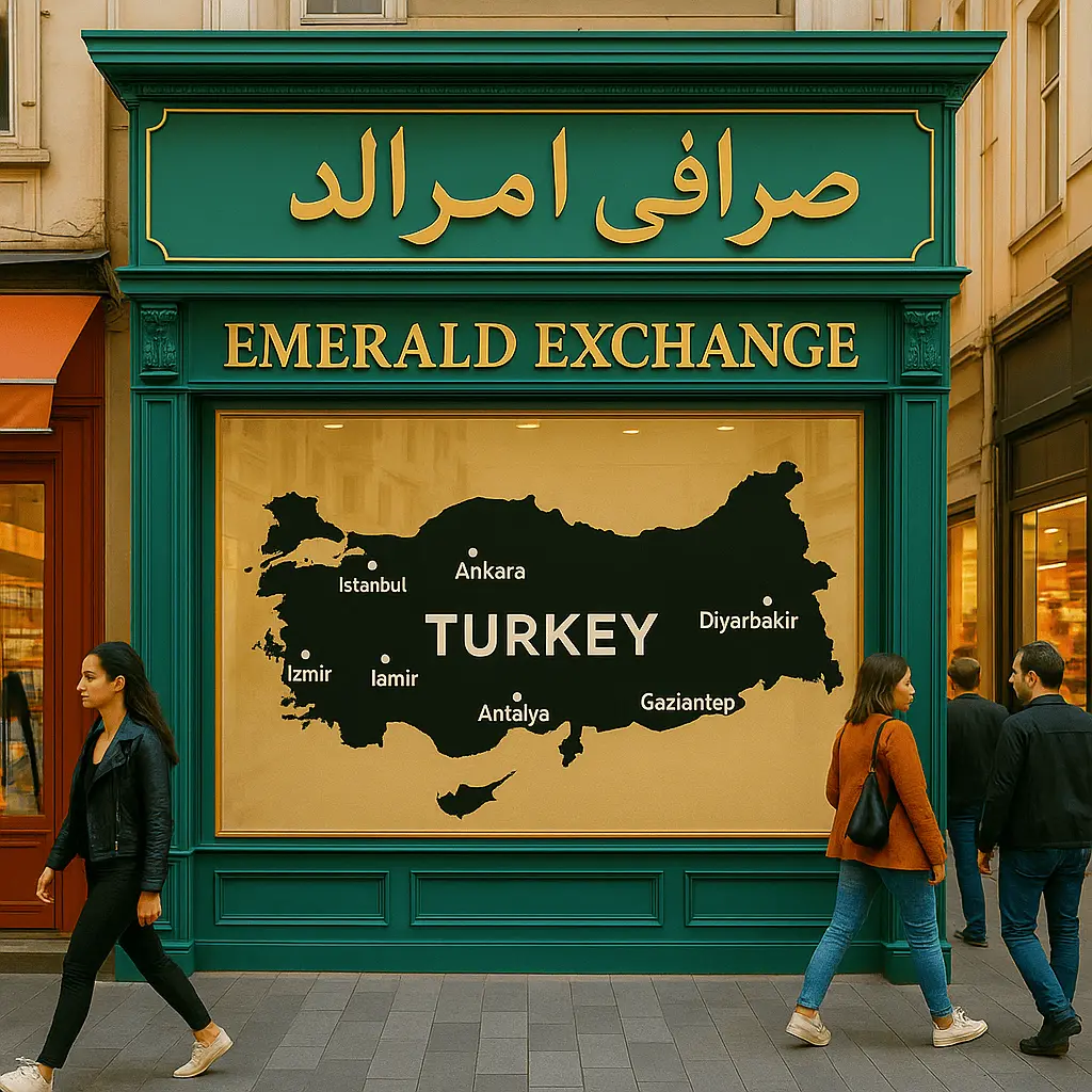 alt="خدمات تخصصی صرافی امرالد برای حواله به ترکیه"